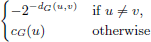 $$ \left\{\begin{array}{c}-{2}^{-{d}_G(u,v)}\hspace{1em}\mathrm{if}\enspace u\ne v,\enspace \\ \enspace {c}_G(u)\hspace{1em}\hspace{1em}\mathrm{otherwise}\hspace{0.5em}\end{array}\right.\hspace{0.5em} $$